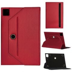 Google Pixel Tablet GTU8P İçin Universal Standlı Tablet Kılıfı Kırmızı