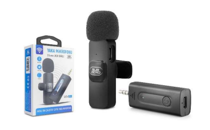 Çiftli Yaka Mikrofonu 3.5 mm Jack Girişli