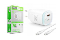 Şarj Aleti Usb-C To Type-C 30 Watt Dokunmatik Ledli