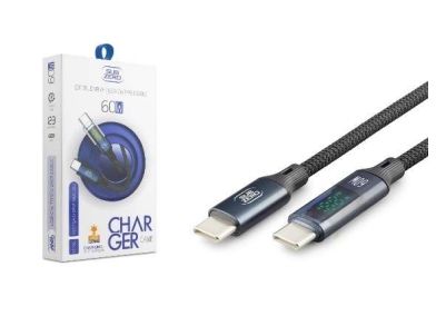 Şarj Kablosu Dijital Göstergeli Usb-C To Type-C 60 Watt