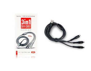 Şarj Kablosu Usb To - 3 Girişli  66 W-1.2M - Saliseli