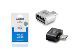 Usb Giriş-Micro Uç Çıkış Otg Metal Beyaz