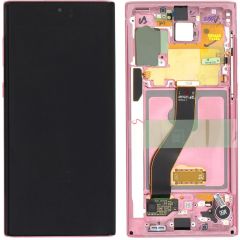 Samsung Galaxy Note 10 SM-N970 Lcd Ekran Dokunmatik Çıtalı Pembe