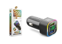 Araç Çakmaklık Şarj Başlığı 2 USB + 2 USB-C  38 W - Dijital - RGB