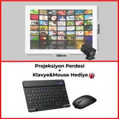 Projeksiyon Perdesi + Klavye&Mouse Seti