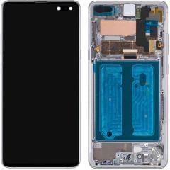 Samsung Galaxy S10 5G SM-G977 Lcd Ekran Dokunmatik Çıtalı Silver