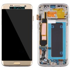 Samsung Galaxy S7 Edge SM-G935 Lcd Ekran Dokunmatik Çıtalı Gold