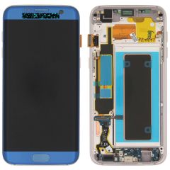 Samsung Galaxy S7 Edge SM-G935 Lcd Ekran Dokunmatik Çıtalı Mavi