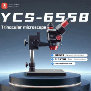 YCS 6558X 6.5X-58X 360° Dönebilen Büyük Tabanlı Trinoküler Stereo Zoom Mikroskop