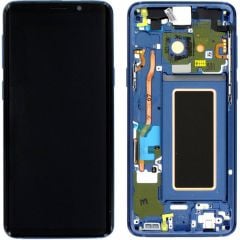 Samsung Galaxy S9 SM-G960 Lcd Ekran Dokunmatik Çıtalı Mavi