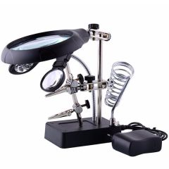 MG16129-C Saatçiler İçin Büyüteçli Havya Standı